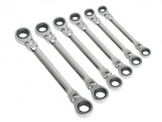 6pc Flexi-Head Double End Ratchet Ring Spanner Set - Metric